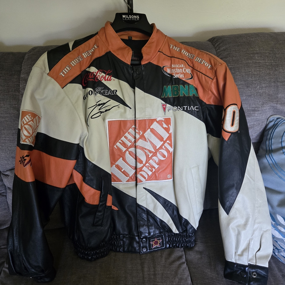 Racing Bomber Jacket - Black, White, Orange